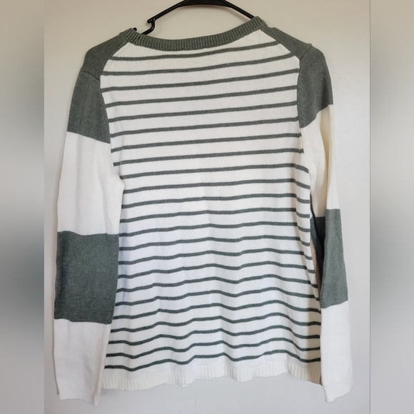 Talbots Women's Petite Green Striped Sweater Size M - Picture 2 of 4